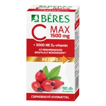 Béres C Max 1500 Csipkebogyó D3 Vitamin 3000ne Retard Filmtabletta 90x