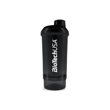BiotechUSA Keverőpalack Wave+compact 500 ml(+150) fekete-füst