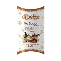 Dibette töltött étcsokoládé szaloncukor édesítőszerrel (mogyoró ízű krém, mandulaízű krém) 250 g