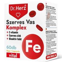 DR Herz Szerves Vas Komplex + C-vitamin + Szerves Cink + Folát 60 db kapszula doboz