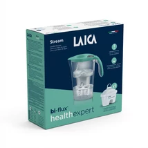 LAICA Stream Line Montecarlo zöld vízsz. kancsó dig. kijelzővel, 1 db healthexpert bi-flux szűrővel