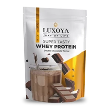 Luxoya Whey Protein Dupla csokoládé ízű fehérje italpor 450g zacskós