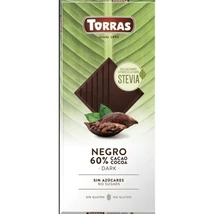 Torras Stevia Étcsokoládé hozzáadott cukor nélkül, édesítőszerrel 100 g