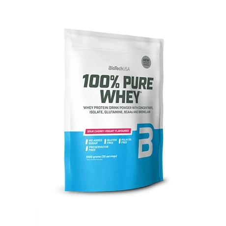 BioTechUSA 100% Pure Whey Tejsavó fehérjepor 1000g Meggyes joghurt