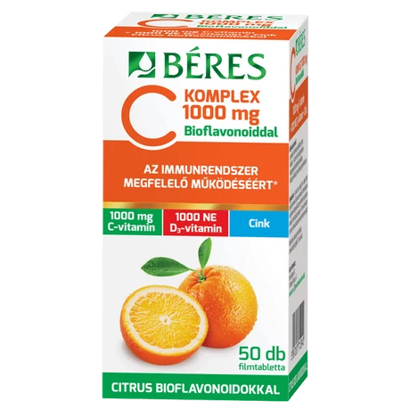 Béres C Komplex 1000mg C D Zn Bioflavonoid Filmtabletta 50x