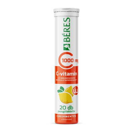 Béres C Vitamin 1000mg Cukormentes Pezsgőtabletta Citrom 20x