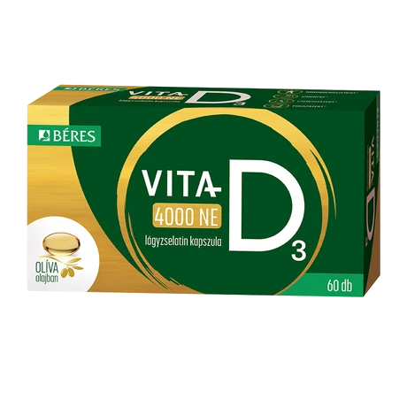 Béres Vita-D3 4000ne Étrendkiegészítő Lágyzselatin Kapszula 60x