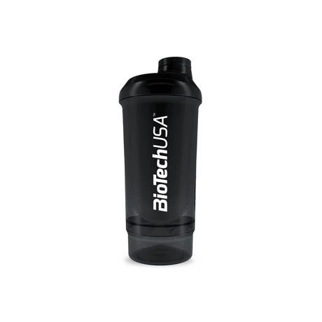 BiotechUSA Keverőpalack Wave+compact 500 ml(+150) fekete-füst
