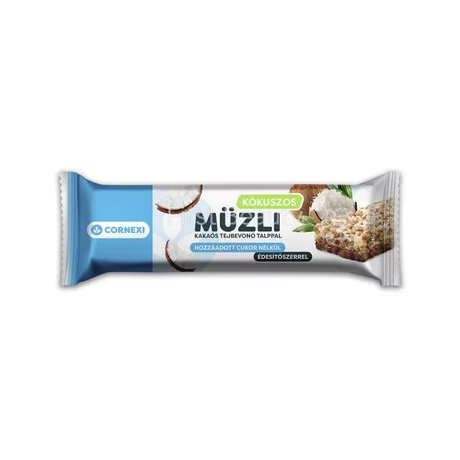 Cornexi Nexi Cukormentes Kókuszos müzliszelet kakaós tejbevonó talppal 25g