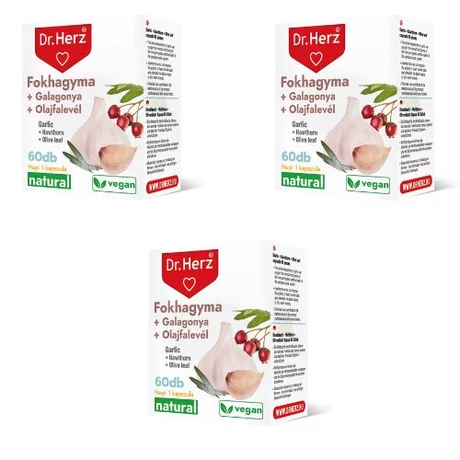 DR Herz Fokhagyma + Galagonya + Olajfalevél 3x60 db kapszula 