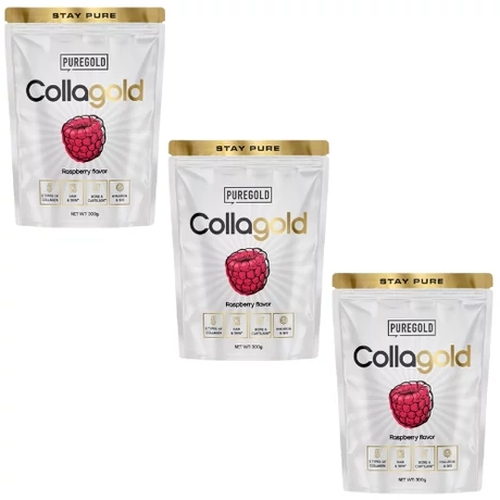 Pure Gold Protein CollaGold 3x300g málna