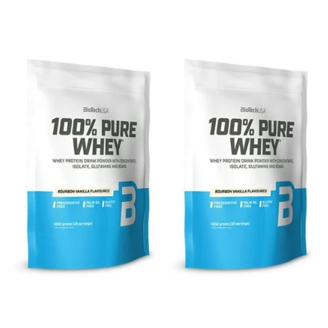 BioTechUSA 100% Pure Whey Tejsavó fehérjepor 2x1000g Bourbon Vanília