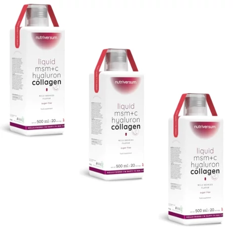 Nutriversum WSHAPE Collagene+Hyaluron+MSM Liquid 3x500ml erdei gyümölcs