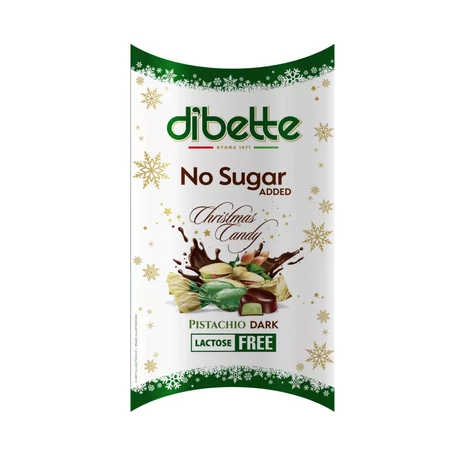 Dibette pisztácia ízű krémmel töltött étcsokoládé desszert szaloncukor hozzáadott cukor nélkül laktózmentes 220 g