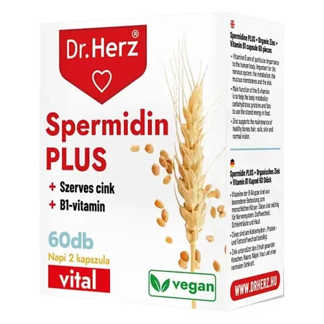 DR Herz Spermidin+B1-vitamin+Szerves Cink 60 db kapszula doboz