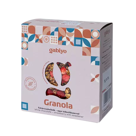 Gabiyo gluténmentes Granola Fehércsokoládé-eper 275g
