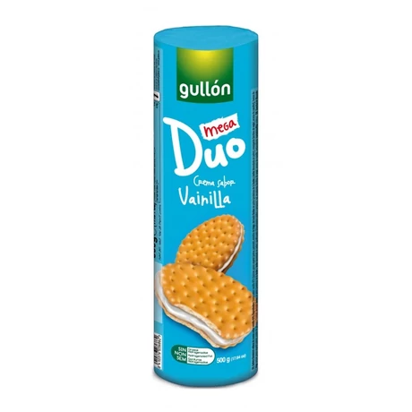 Gullon Mega Duo Vanílás szendvicskeksz 500 g