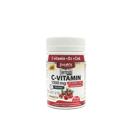 JutaVit C-vitamin 1000mg retard + csipkeb.kiv. +D3+Cink vitamin 45x