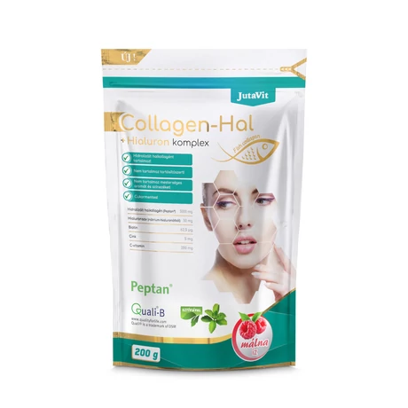 JutaVit Collagen Hal+Hialuron komplex Málna 200g