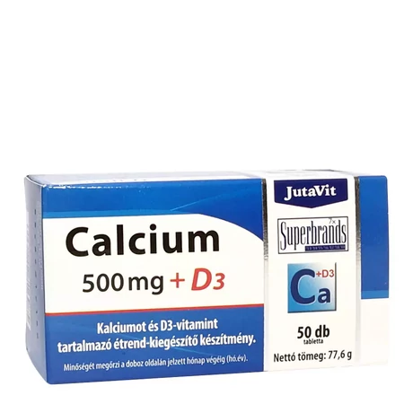 JutaVit Calcium 500mg+D3 tabletta 50x