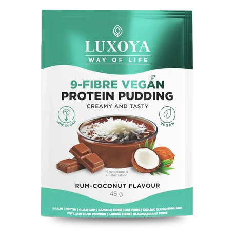 Luxoya 9-Fiber Vegan Protein Pudding Creamy And Tasty 45g - Rum-Coconut Flavour