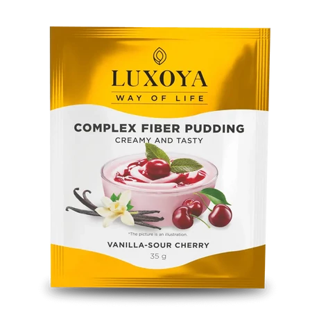 Luxoya Complex Fiber Pudding Creamy and Tasty 35g - Vanilla-Cherry