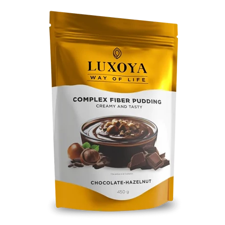 Luxoya Complex Fiber Pudding Creamy and Tasty 450g DOY - Chocolate-Hazelnut