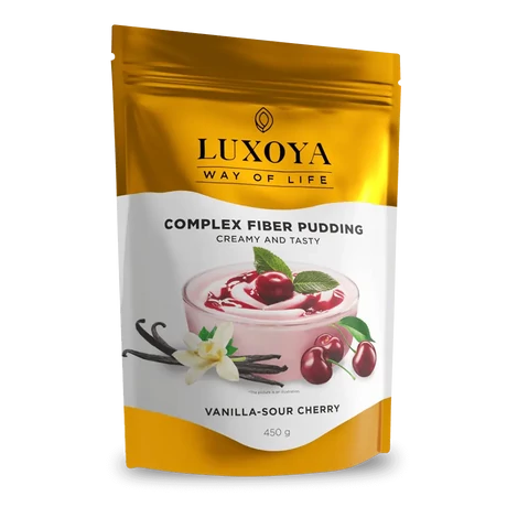 Luxoya Complex Fiber Pudding Creamy and Tasty 450g DOY - Vanilla-Cherry