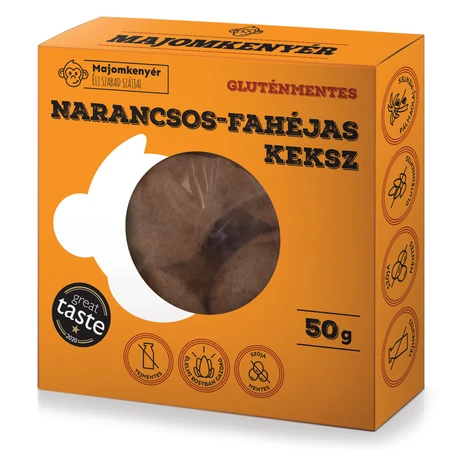 (Sz) Majomkenyér Narancsos-fahéjas keksz finomitott cukor nélkül 50g