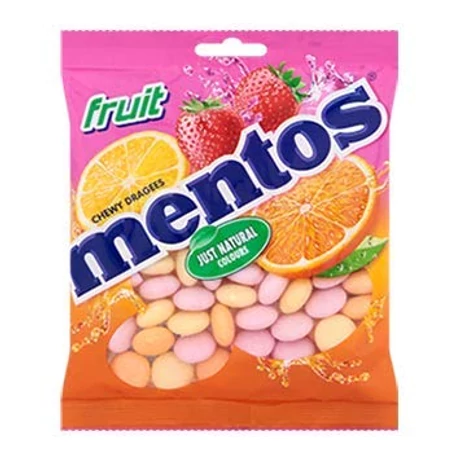 Mentos zacskós cukorka Fruit 150 g