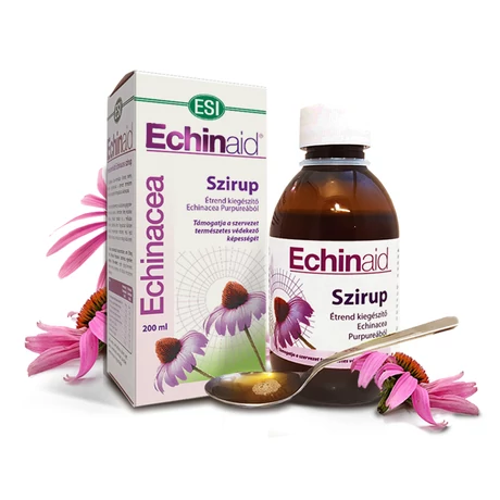 Natur Tanya® ESI® Echinaid® Echinacea szirup - hozzáadott gesztenyemézzel, és gyógynövényekkel.