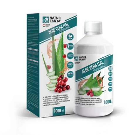 Natur Tanya Aloe Vera ital tőzegáfonyás, erdei gyümölcsös 100% tisztaságú 1000 ml
