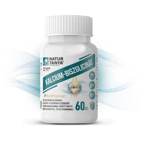 Natur Tanya® KALCIUM-BISZGLICINÁT - világszabadalommal védett BioPerine® és D3-vitamin 60 db