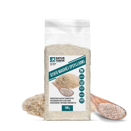 Natur Tanya® Útifű maghéj (Psyllium) Duzzadó rost. Sütéshez-főzéshez is! 100 g