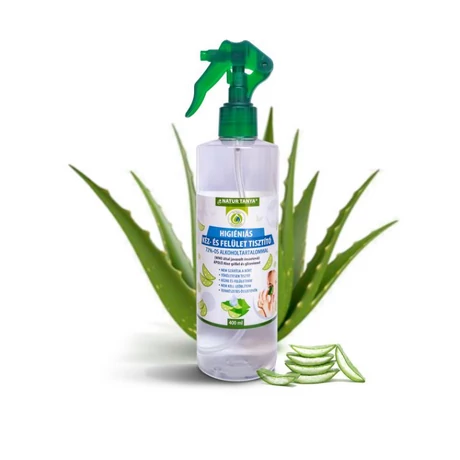 Natur Tanya® Higiéniás kéz-, és felülettisztító spray, 72%-os alkoholtartalommal 400ml