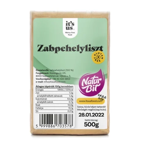 Naturbit Zabpehelyliszt 500g