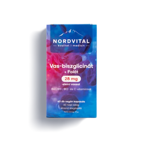 Nordvital Vas-biszglicinát 60 db vegán kapszula