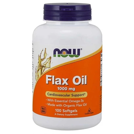 NOW Organic Flax Oil 100 gélkapszula