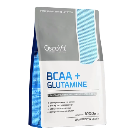 OstroVit BCAA + Glutamine 1000 g eper-bogyós gyümölcs