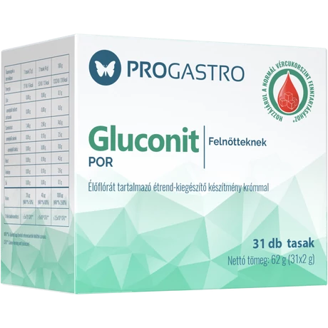 ProGastro Gluconit - Élőflórát tartalmazó étrend-kiegészítő készítmény krómmal 31 tasak