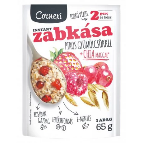 Cornexi Piros Gyümölcsös Chia magos Zabkása 65g