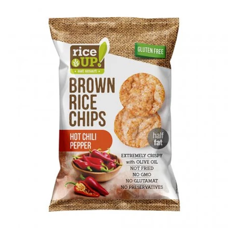 Rice Up Barna Rizs Chips Csípős 60 g