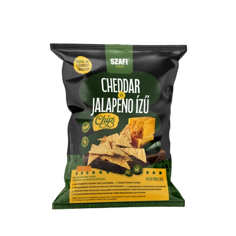Szafi Free Cheddar-Jalapeno ízű chips (gluténmentes) 50g