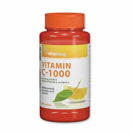 Vitaking C-1000 Bioflavonoid Acerola Csipkebogyó 90 tabletta