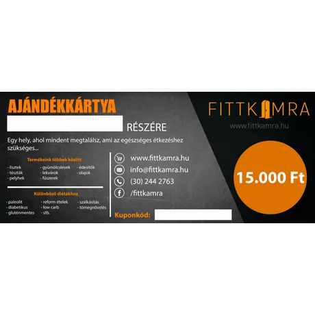Ajándékkártya 15 000 Ft