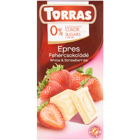 Torras  glutén-és cukormentes EPRES fehércsokoládé 75g