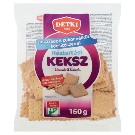 Detki Cukormentes Háztartási keksz 160g édesítőszerekkel